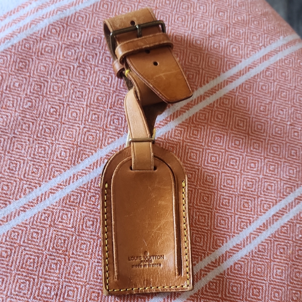Louis Vuitton Brown Leather Luggage Tag